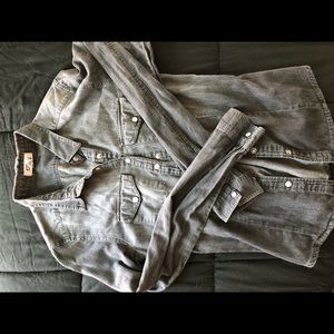 black denim button up